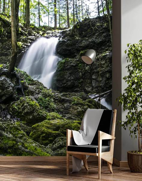 Fototapete Wasserfall im Wald 200 x 280 cm