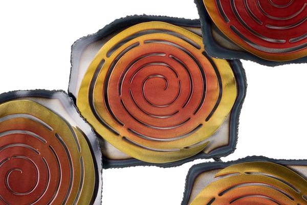 Wanddeko Abstrakt Cut Rot - Metall - 124 x 69 x 8 cm