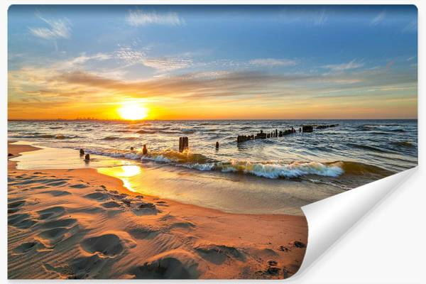 Fotobehang STRAND Zonsondergang 3D 460 x 300 x 300 cm