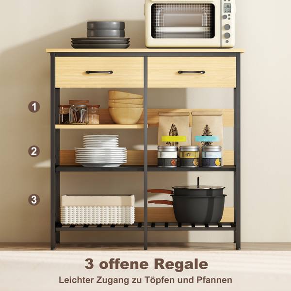 Sideboard 83A-341V90ND Braun - Stahl - 40 x 91 x 90 cm