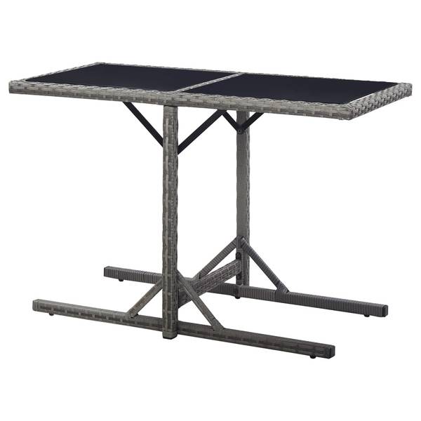 Gartentisch 3000498-1 Grau - Stahl - Klarglas - 110 x 72 x 110 cm