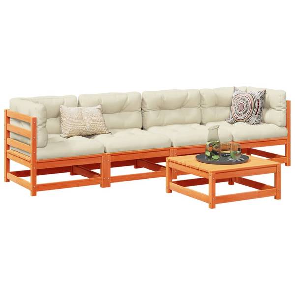 Garten-Lounge-Set 3042290-1 (5-teilig) Braun - Kiefer - 70 x 30 x 70 cm