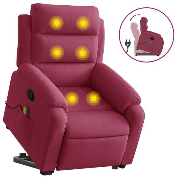 Massagesessel mit Aufstehhilfe 3032395-2 Rot - Rotbraun
