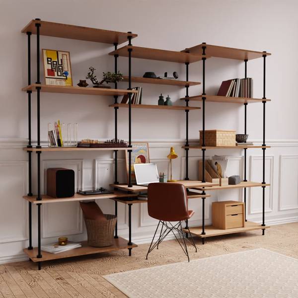 Schreibtisch  64738 Braun - Metall - 235 x 185 x 53 cm