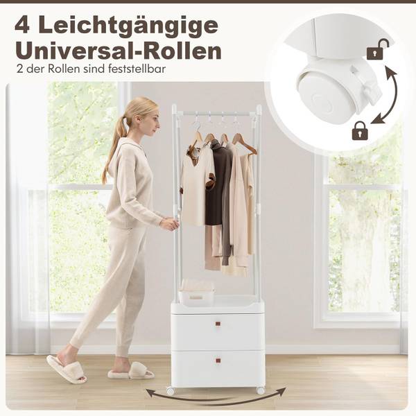 Kleiderständer VH33726ITDE Weiß - Metall - 40 x 161 x 52 cm