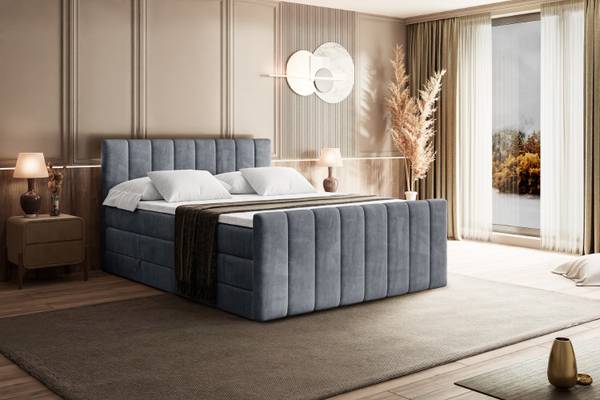 Boxspringbett OTTA-Z KING Hellgrau - Breite: 120 cm