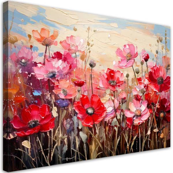 Canvas schilderij Bloemen 100 x 70 cm