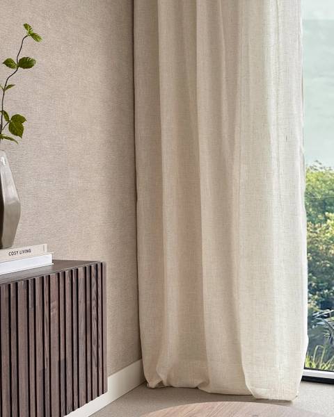 Gardinen Halbtransparant Noa Kräuselband Weiß - Polyester - 1 x 270 x 140 cm