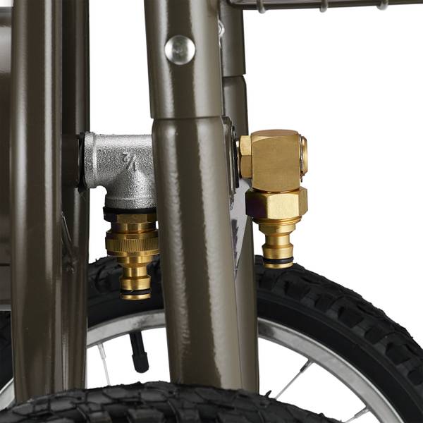 Dévidoir de tuyau brun avec panier Marron - Laiton - Acier - 58 x 100 x 88 cm