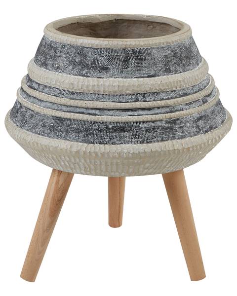 Outdoor Blumentopf ATHAEA Beige - Braun - Grau - Bambus - 37 x 54 x 37 cm