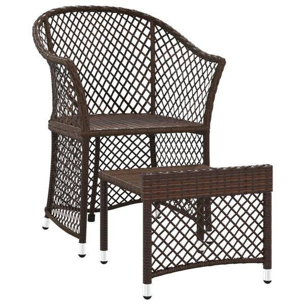 Loungeset 3029169 set van 2 bruin - polyester - 42 x 36 x 43 cm