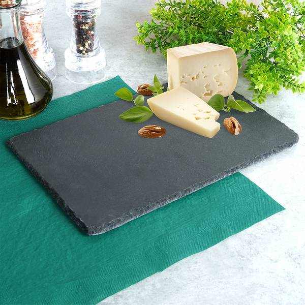 Serviertablett 4er Set SET396 Schwarz - Naturfaser - 20 x 1 x 30 cm