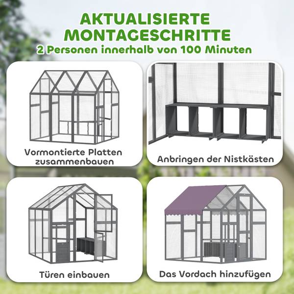 Freilaufgehege D51-460V00VT 465 x 463 x 427 cm
