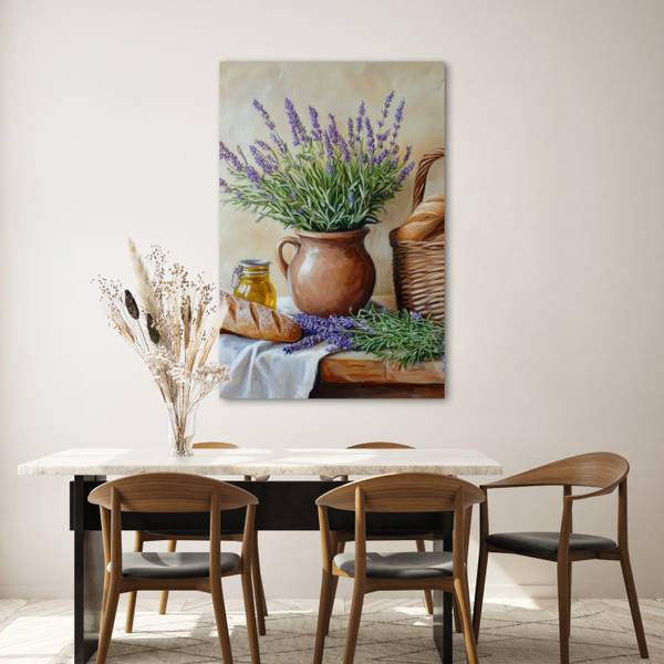 LEINWANDBILD Lavendel Violett - Textil - 80 x 120 x 2 cm
