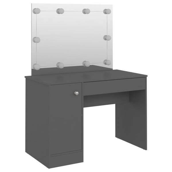 LED-Schminktisch XT2166 Grau - Holzwerkstoff - 55 x 145 x 110 cm