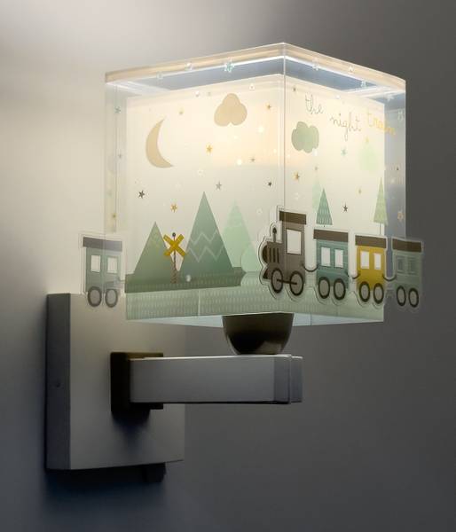 KinderWandleuchte Zug Grün - Kunststoff - 15 x 24 x 20 cm