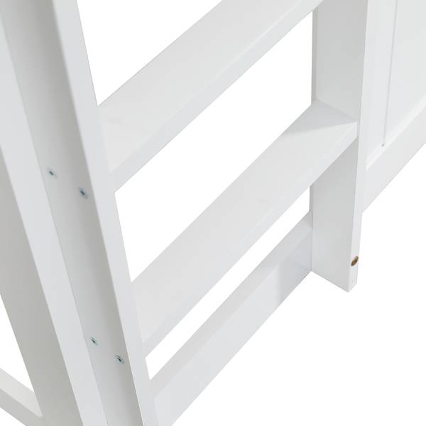 Hoogbed AtticHomey Ⅰ wit - plaatmateriaal op houtbasis - massief hout - 95 x 146 x 218 cm