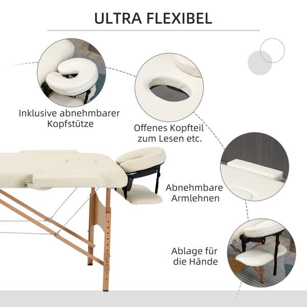 Massagetisch 5550-3292 Weiß - Kunststoff - 81 x 92 x 210 cm