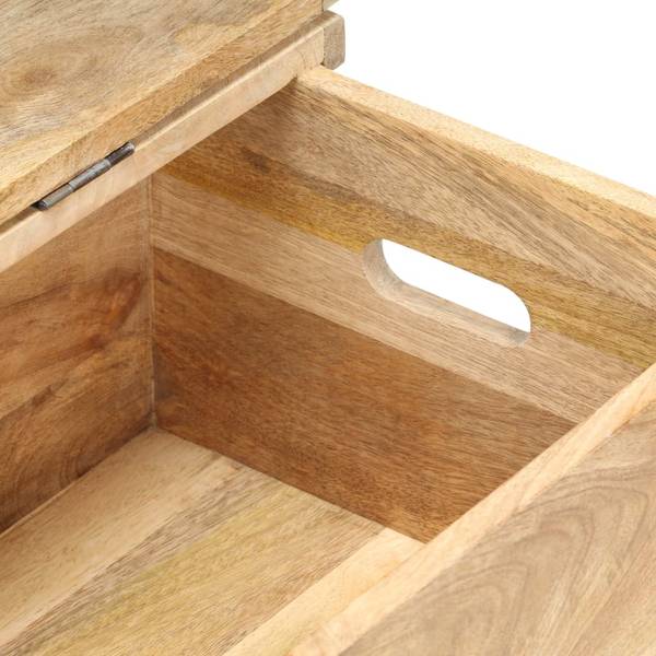 Coffre 289635 Marron - Manguier - Acier - 90 x 45 x 40 cm