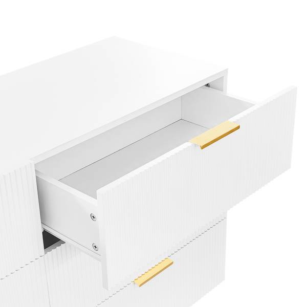 Sideboard Kommode WJM01 Weiß - Metall - Massivholz - 120 x 77 x 40 cm