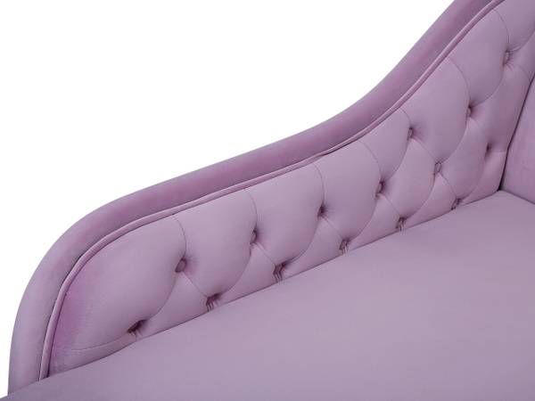 Chaise longue NIMES Noir - Mauve - Accoudoir monté à gauche (vu de face) - Angle à droite (vu de face)