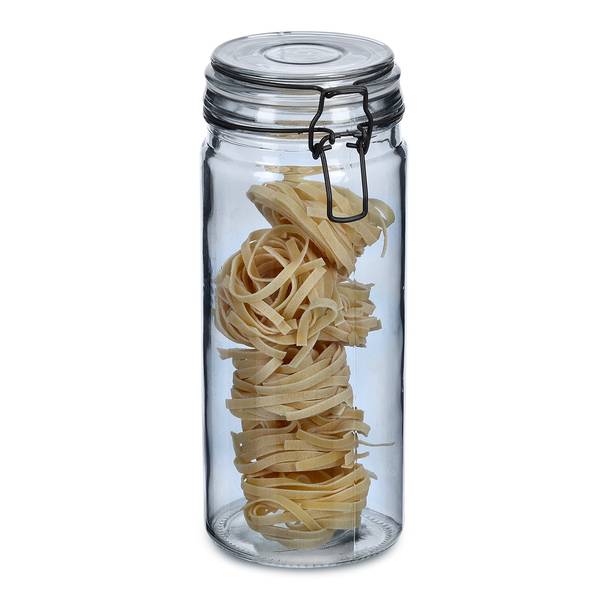 Vorratsglas m. Bügelverschluss, 1000ml Grau - Glas - 10 x 21 x 10 cm