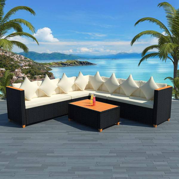 Gartenmöbel-Set 42997 (5-teilig) Schwarz - Polyester - Stahl - 60 x 39 x 95 cm