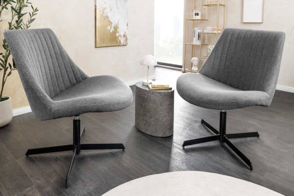 Sessel LOUNGER Grau - Strukturstoff - Polyester - Stahl - 62 x 77 x 75 cm