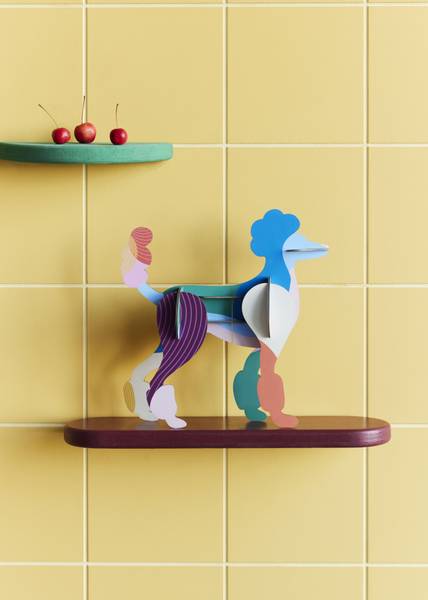 Dekoobjekt Leuchtender Pudel Naturfaser - Papier - 7 x 17 x 31 cm