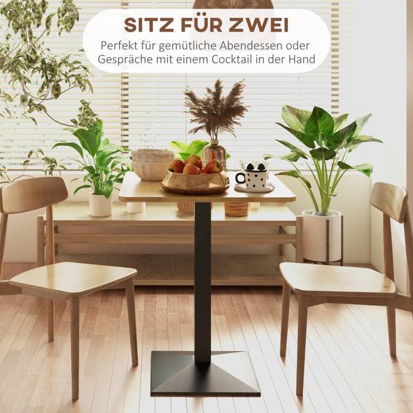 Eettafel 83A-078V80DR bruin - plaatmateriaal op houtbasis - 70 x 75 x 70 cm