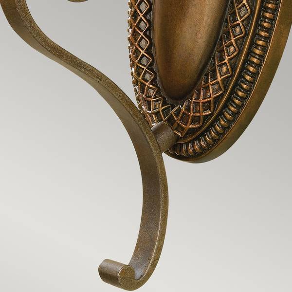 Applique murale Kelham Hall 1 Marron - Doré - Verre - Métal - 14 x 42 x 20 cm