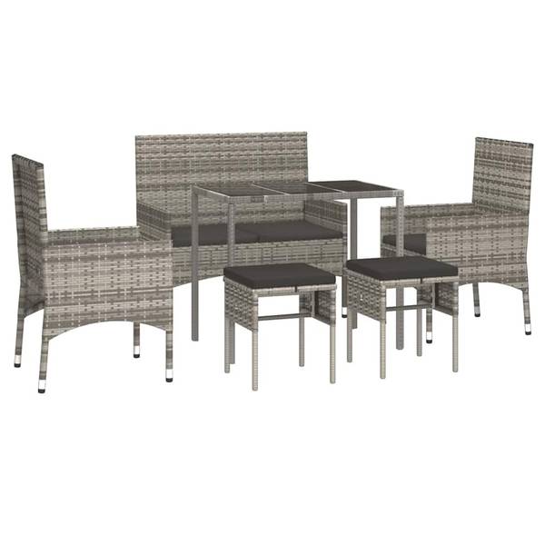 Loungeset 3029019 set van 6 grijs