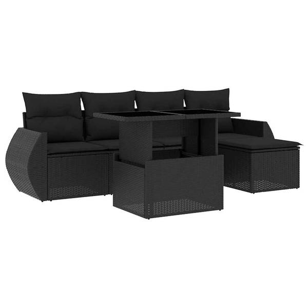 Salon de jardin 3036852-1 (lot de 6) Noir