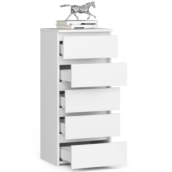 Kommode Rona Weiß - Holzwerkstoff - 40 x 92 x 35 cm