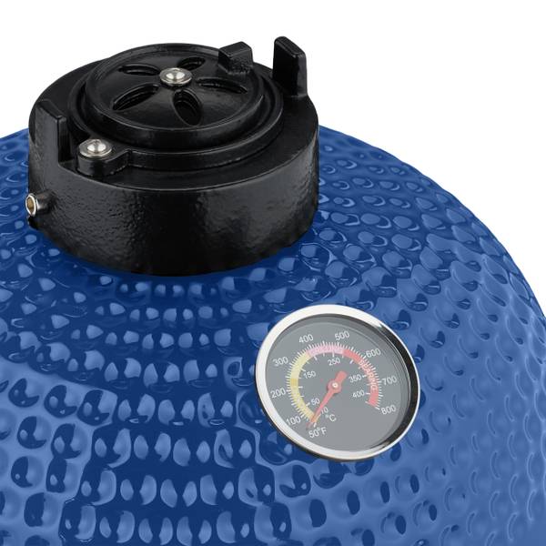 Kamado Grill aus Keramik Schwarz - Blau