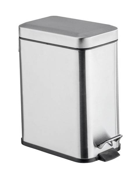 Panier poubelle en métal, rectangulaire Argenté - Métal - 14 x 30 x 28 cm