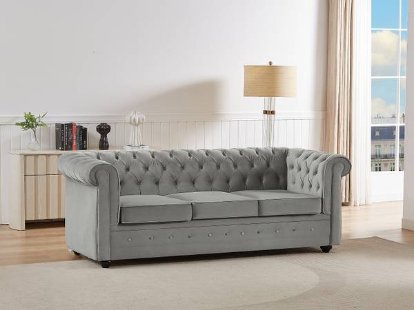 Schlafsofa CHESTERFIELD Hellgrau