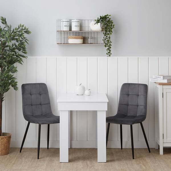 Essgruppe 2760 Schwarz - Grau - Weiß - Samt - 60 x 88 x 90 cm