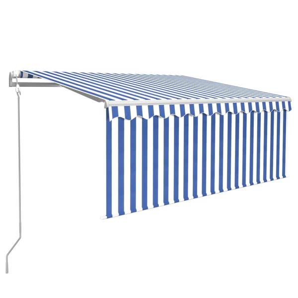 Auvent rétractable 3014351-2 Bleu - Blanc - 350 x 250 cm