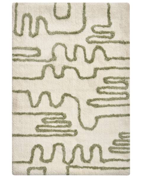 Teppich DAHARL Beige - Grün - Textil - 60 x 90 cm