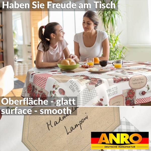 Wachstuchtischdecke Sommer mit SAUM Tiefe: 240 cm