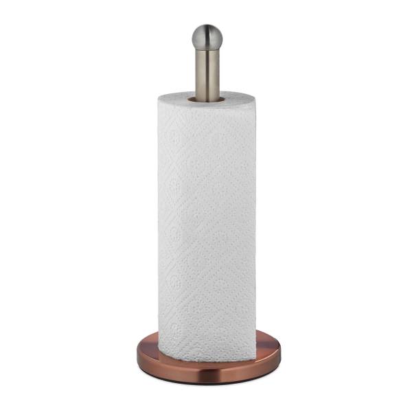 Keukenrolhouder rvs staand zilver - roestvrij staal - 15 x 35 x 15 cm