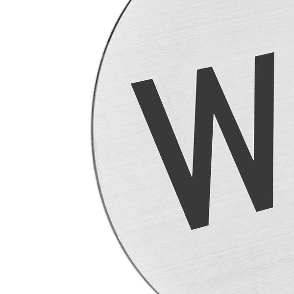 Zelfklevend wc bordje set van 4 zwart - zilver - aluminium - 10 x 10 x 1 cm