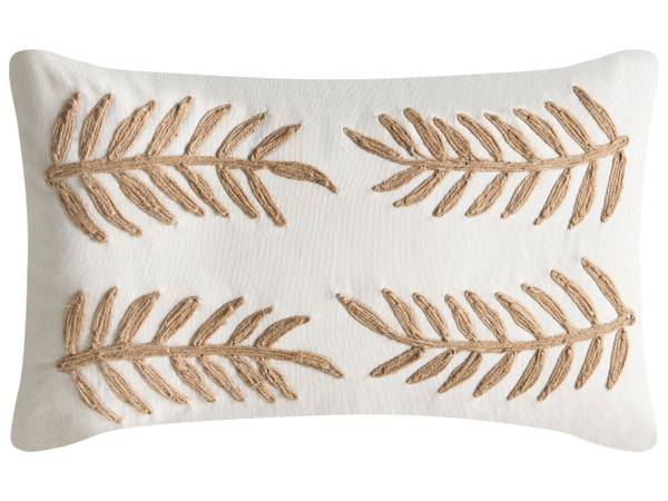 Dekokissen GARCINIA 2-tlg Beige - Weiß - Naturfaser - 45 x 5 x 45 cm