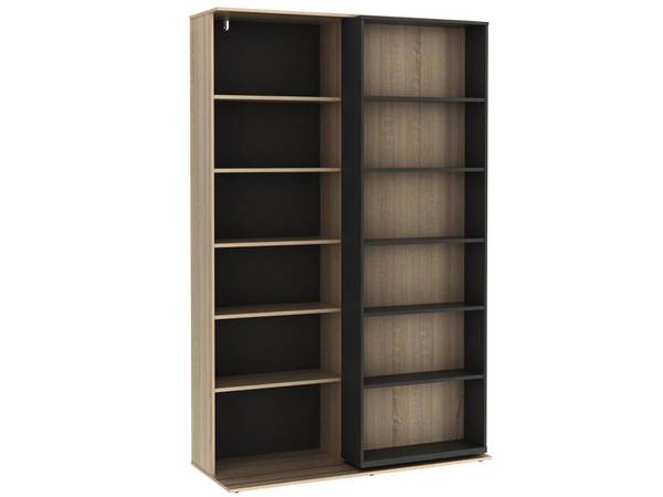 Bücherregal PRALI Anthrazit - Hellbraun