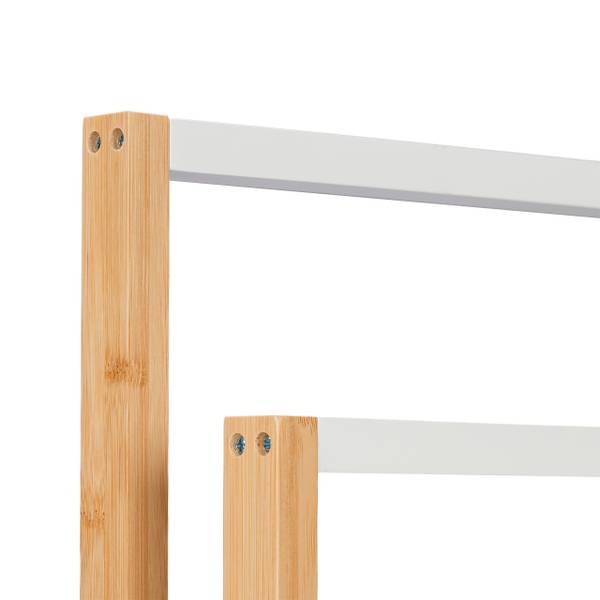 Porte-serviettes à 6 barres Marron - Blanc - Bois composite - 55 x 82 x 24 cm