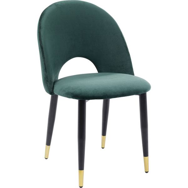Chaise Iris velours vert Vert