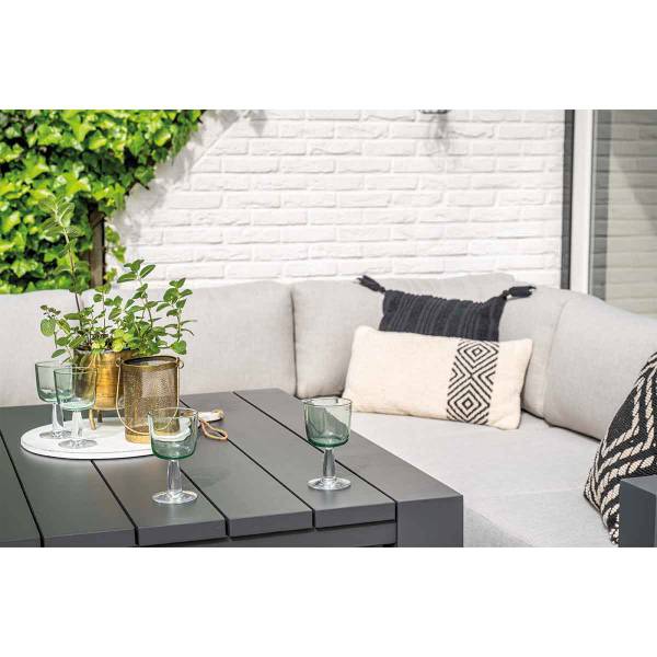 Loungetafel Malakka grijs - aluminium - 112 x 68 x 112 cm