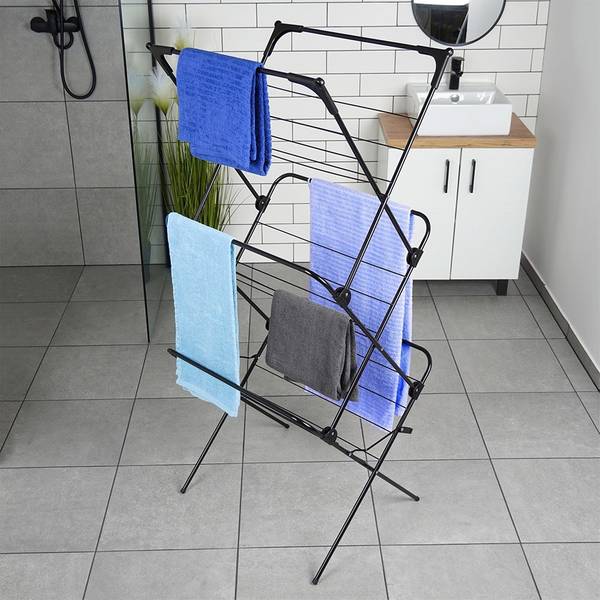 Wäscheständer 568003 Schwarz - Metall - 58 x 136 x 61 cm