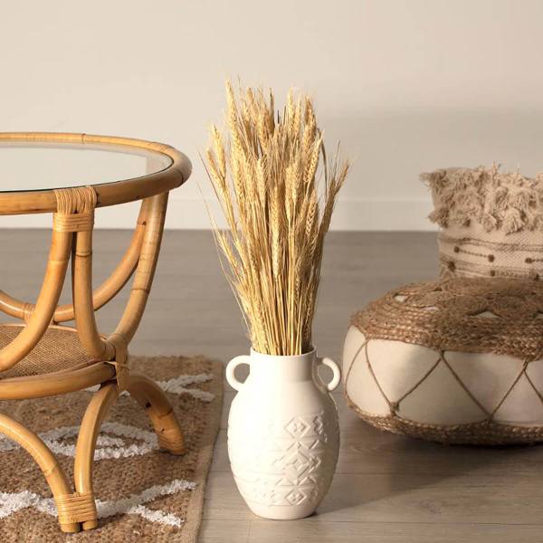 Bouquet fleurs séchées LUANA Beige - Fibres naturelles - 2 x 60 x 12 cm